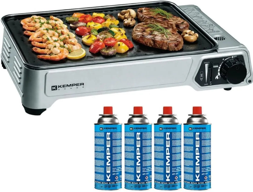 KEMPER - Kompaktowa kuchenka gazowa 2300 W z 4 nabojami gazowymi i walizką