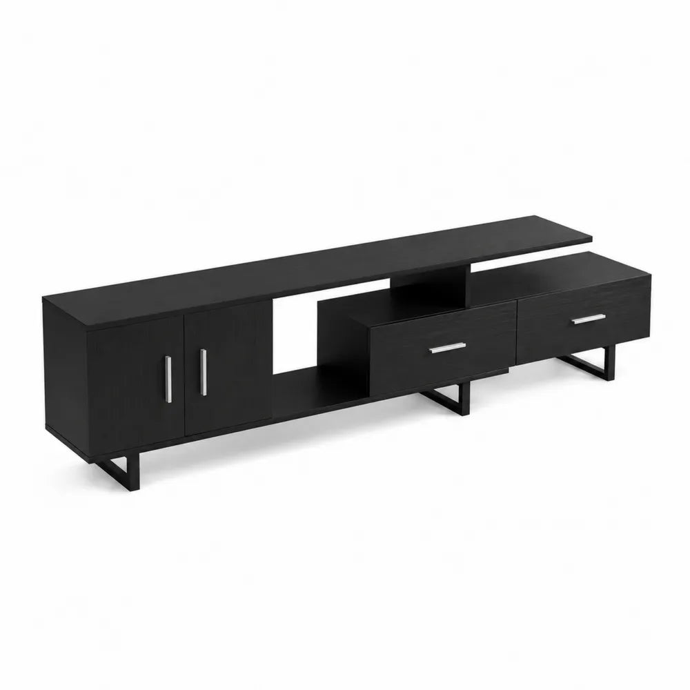 Szafka RTV z metalu i MDF 180x40x50 cm Czarny