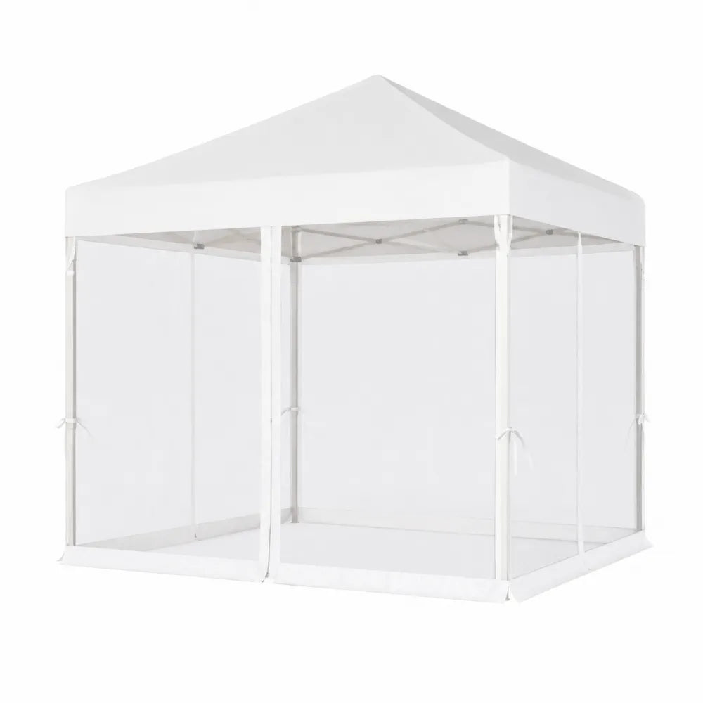 Pawilon ogrodowy stalowy biały 3x3 m
