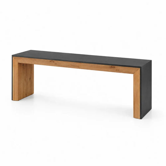 Ławka z MDF i drewna dębowego 180x35x45 cm
