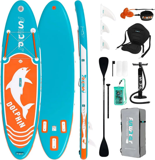 Deska SUP FunWater z Akcesoriami: Plecak, Pompka, Smycz, Płetwy, Regulowane Wiosło