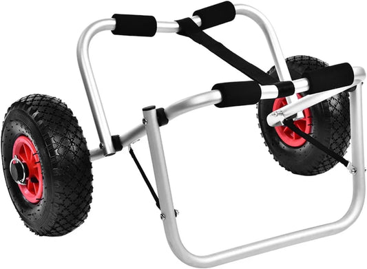Przenośny Wózek Kajakowy ze Stopu Aluminium, 10-Calowe Koła, Obciążenie 80 kg