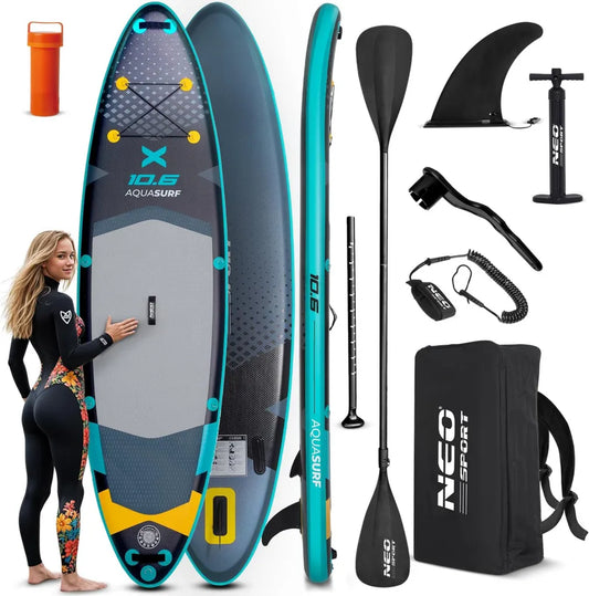 Nadmuchiwana Deska SUP 320 cm z Akcesoriami - Pompka, Wiosło, Plecak