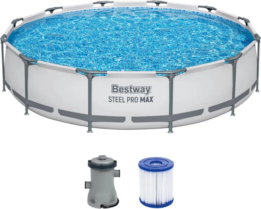 Okrągły basen Bestway Steel Pro MAX z filtrem, 366 x 76 cm, szary