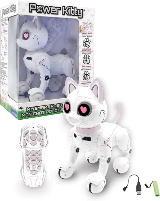 Programowalny Robot Kot Power Kitty z Dźwiękiem i Światłem - Biały/Różowy