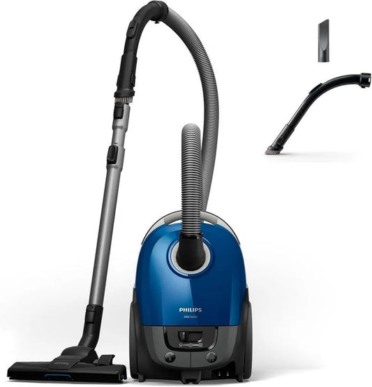 Philips Odkurzacz Workowy 900W, Filtr Antyalergiczny, Zasięg 9m, Granatowy