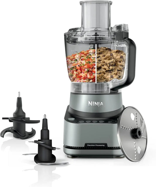 Robot kuchenny Ninja PrecisionPro 2,1 l z 4 automatycznymi trybami, ciasto na pizzę i chleb, krojenie warzyw, części do zmywarki, czarny