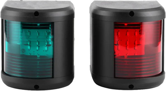 Wodoodporna 12V LED Lampa na jacht, zielona i czerwona, czarna obudowa ABS