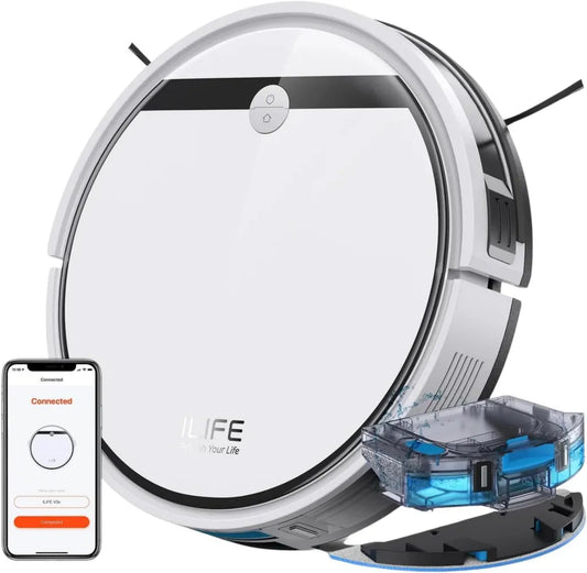 ILIFE V3x Robot Odkurzający 2w1 z Mopem, Mocne Ssanie, Wielopodłogowe Czyszczenie, Przyjazny dla Zwierząt, Sterowanie Wi-Fi i Alexa
