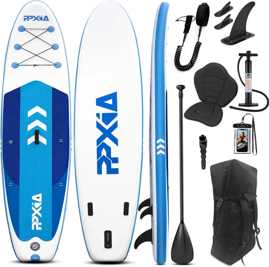 Dmuchana deska SUP 320x82x15 cm, 200 kg, kompletny zestaw, dla dzieci i dorosłych, niebieska