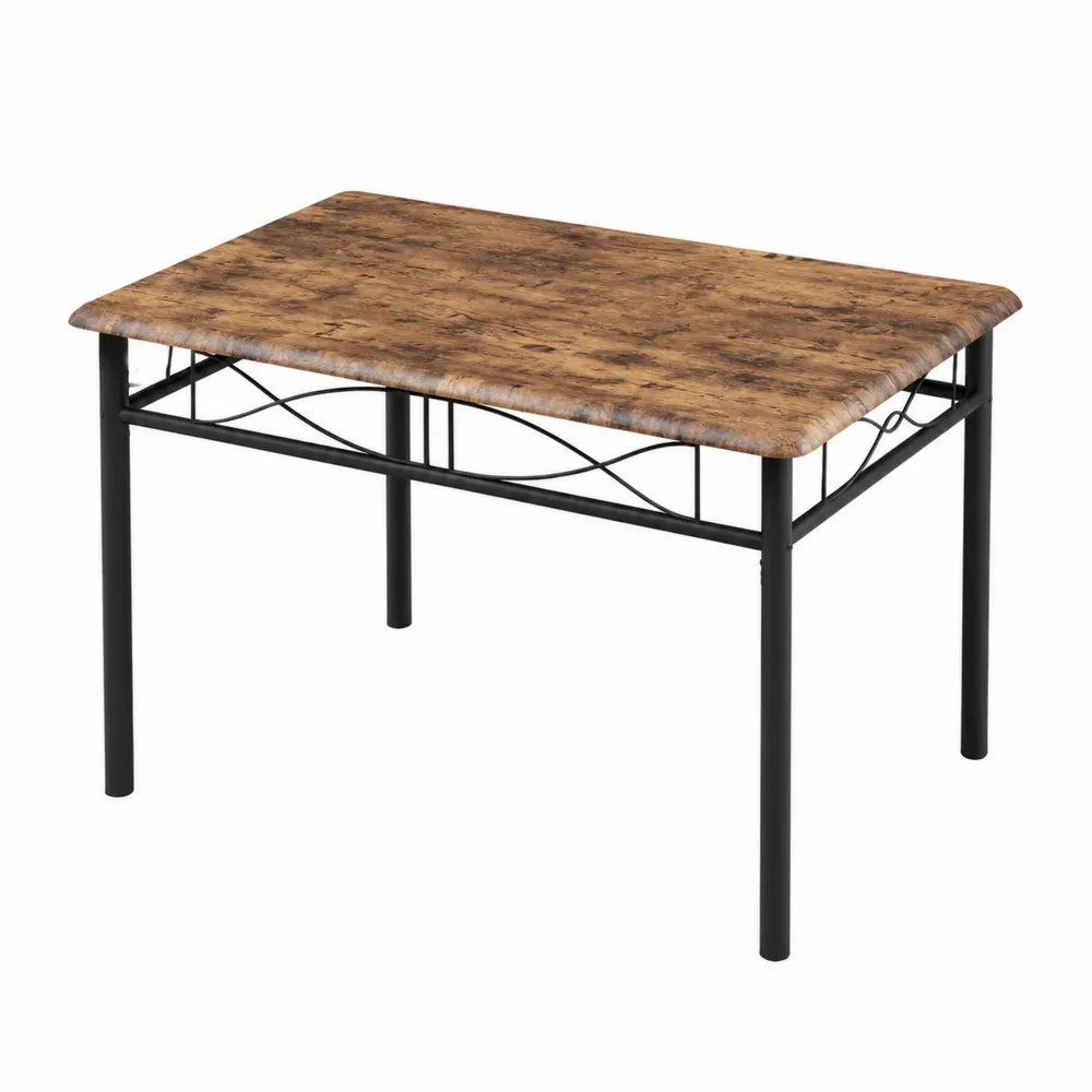 Stół jadalniany prostokątny drewno metal 120x75x75 cm