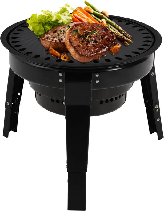 Kompaktowy grill na węgiel drzewny z regulacją wysokości do kempingu dla 3-6 osób