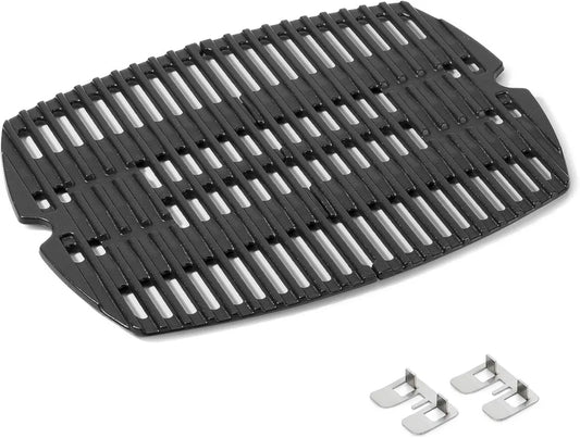 Żeliwny ruszt do Weber Q1000 Q1200 Q1400, 2 części, kompatybilny z Weber 7644