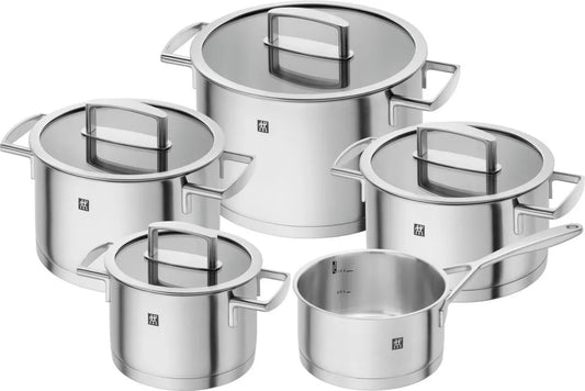ZWILLING Zestaw Garnków 5 szt., Indukcja, Stal Nierdzewna, Kolekcja Vitality