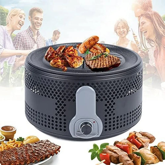 Przenośny bezdymny grill węglowy z wentylatorem do aktywności na świeżym powietrzu