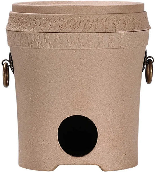Przenośny grill ceramiczny o ziemistym żółtym kolorze, 14x14 cm
