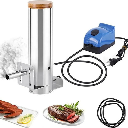 Przenośny grill elektryczny z wędzarnią pelletową, regulacja dymu do mięs, ryb, serów i warzyw