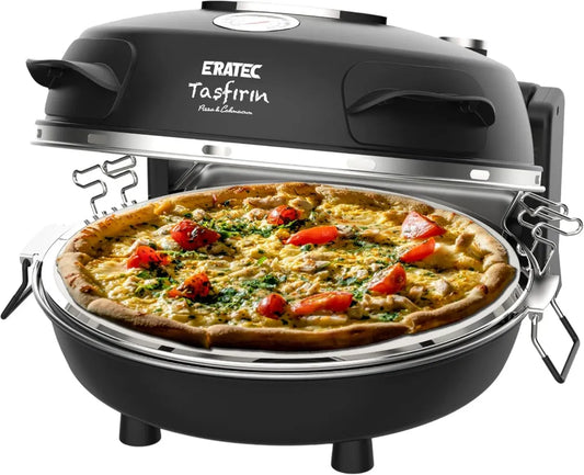 Eratec Elektryczny Piec do Pizzy, Czarny, 1000W
