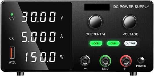 Regulowany zasilacz laboratoryjny DC i zasilacz stołowy, do testów elektroniki i napraw, z ochroną nadprądową, z ochroną przeciwprzepięciową