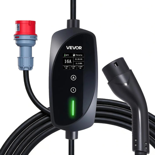 VEVOR CEE16 Stacja ładowania samochodu elektrycznego i mobilna ładowarka EV, 8 m, trójfazowy, Typ 2