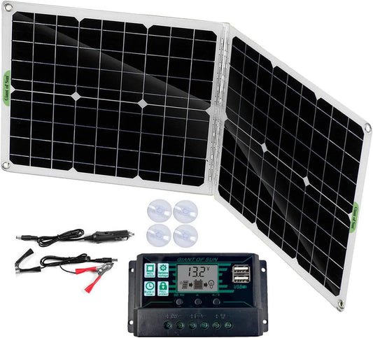 Panel słoneczny i moduł fotowoltaiczny, 50W, składany, 100A, na kemping i do kampera