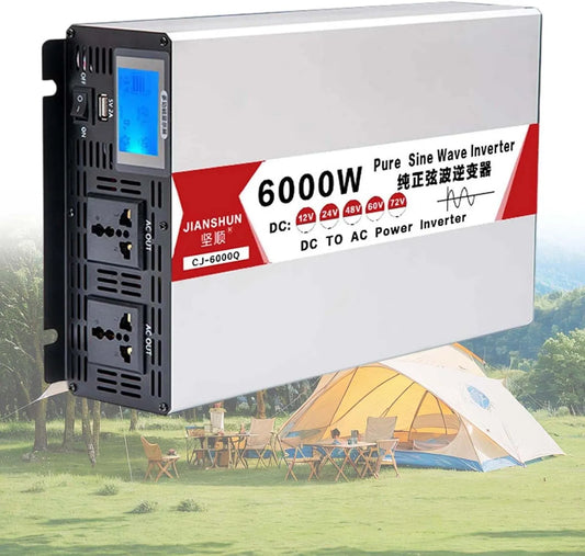 Przetwornica DC-AC i konwerter napięcia, zasilanie słoneczne, 6000W, 12V, 24V, 48V, do instalacji solarnej off-grid