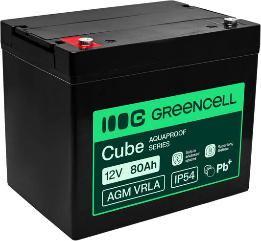 Akumulator głębokiego rozładowania i akumulator solarny i użytkowy, 80 Ah, 12 V, IP54, na kemping i do kampera