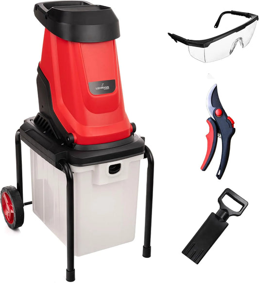 Rozdrabniacz ogrodowy: mobilna konstrukcja, z drewna, 45 mm, 50 l, 3000 W, do obróbki drewna