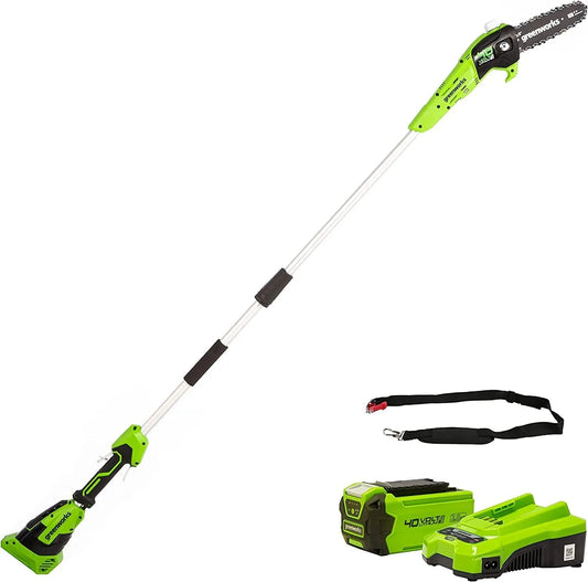 Greenworks G40PSFK2 Akumulatorowa Pilarka na Wysięgniku, akumulatorowy, zasilanie akumulatorowe, 20cm, 8m, 2.58m, 64 kg, do prac samochodowych
