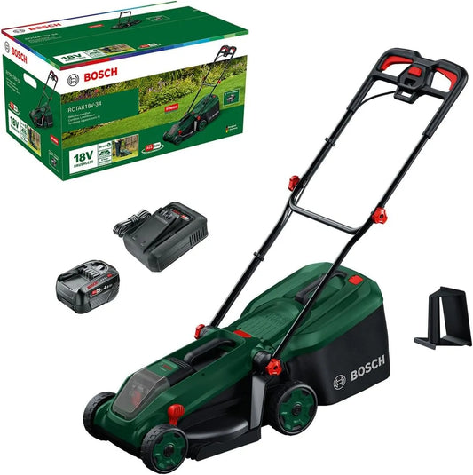 Bosch ROTAK18V-34 Kosiarka – akumulatorowy, zasilanie akumulatorowe, 34 cm, 65 mm, 35 l