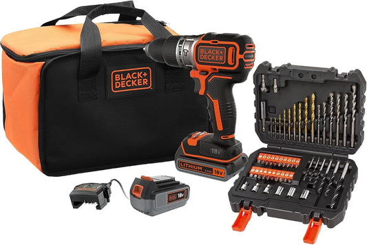 BLACK+DECKER BL188ME2SA-QW Wiertarka udarowa: silnik bezszczotkowy, wyświetlacz LED, 13 mm, 18 V, czarny