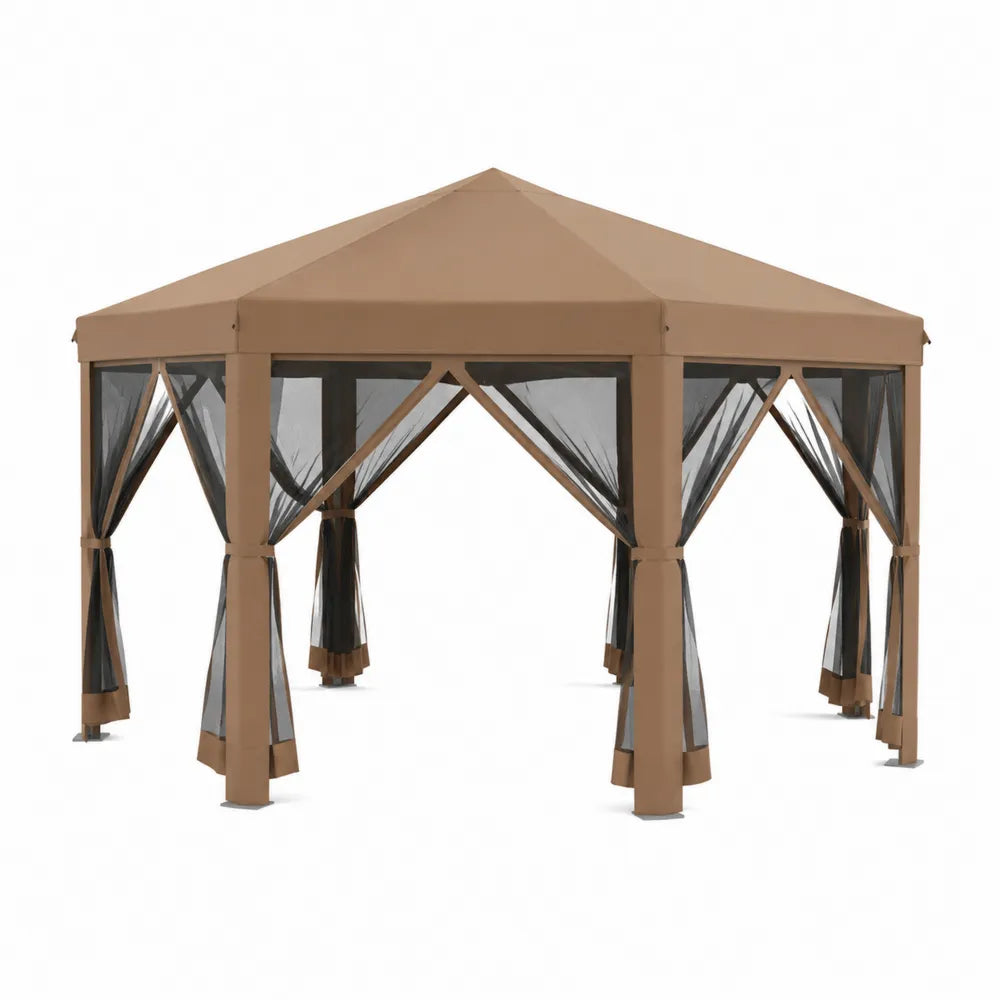 Altana aluminiowa z moskitierą 300x300 cm Brązowa
